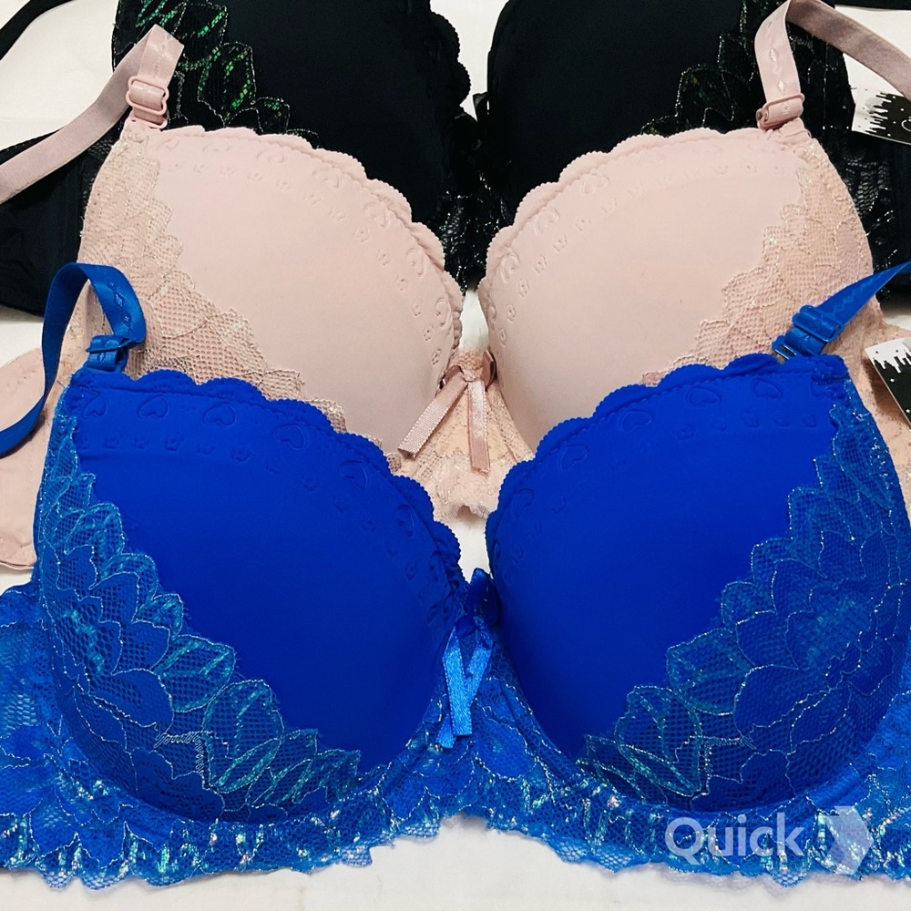 34C - NWT 3 pcs Floral Lace Contour Bras